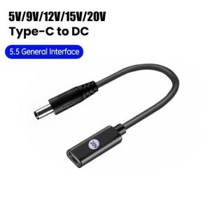 elough | Type C To DC Power Cable 5V/9V/12V/15V/20V Boost Line USB C To DC Jack Connector For Wifi Router Mini Fan Speaker Laptop Printer