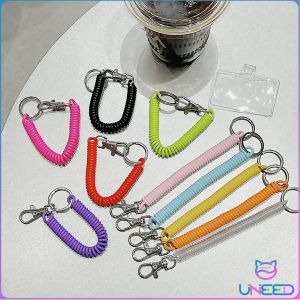 Keychain Retractable Spring Coil Safety Ropes Snap Hook