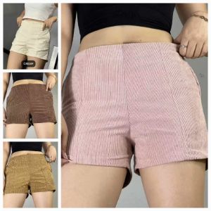TINAPlain Color Curdoroy Highwaist Plus Big Size Trousers Shorts - 32 to 40 waistline - medium to 2xl - elastic waistline - for summer - classy and elegant - premium fabric - excellent quality - fabric from abroad - premium quality - mall quality