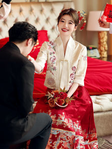 Elegant Vintage Style Wedding Dress Set for Women New 2025 Hanfu Long Skirt Suit Wedding Ceremony Engagement Party Dress