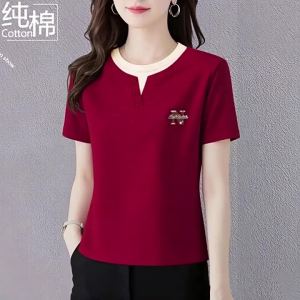 QIAOXIZI | Plus Size Loose Fitting 100% Cotton T-Shirt Short Sleeve