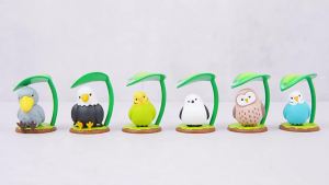 Bandai | New In Stock Animals And Birds Hiding Under Leaves Figurines Tiger Skin Parrots Fat Chirps Owls Dolls Ornaments Surprise Gift