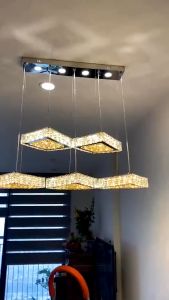 Đèn Thả Trần - Bộ Đèn Thả 5 Vòng Pha Lê Cao Cấp - Trang Trí Thắp Sáng Phòng Khách Phòng Ăn Phòng Ngủ