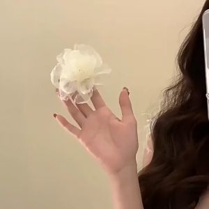 【 In Stock 】Korean Style Sweet Mesh Flower Hairpin Seaside Holiday French Fairy Flower Hairpin Jepit Rambut Bunga Jala网纱花朵发夹