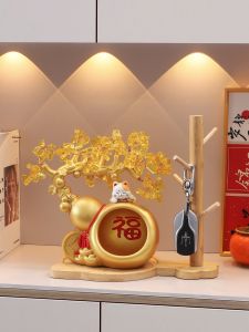 KAQIAO | Lucky Prosperous Tree Cat Figurine Decor