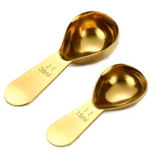 Thickened 304 Stainless Steel Coffee Spoon with Scale for Measuring Coffee Beans Dog Food Cat Food Baking Tools Milk Powder Spoon