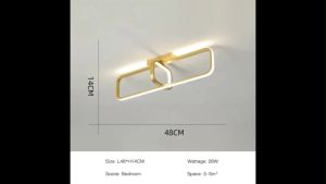 Geometric Shape Semi Flush Mounted Gold/Black Hallway Lighting Side Illuminated Metal Ceiling Light