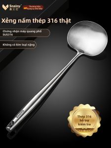 Snainy | Dao Lật Bếp Dài Chất Lượng Thực Phẩm cho Xào 316 Thép Không Gỉ