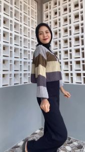 MOLLY CROP SWEATER / KNIT KADITA SWEATER  / CARAMAL FASHION / RANIA PASTEL / BAJU CROP TOP