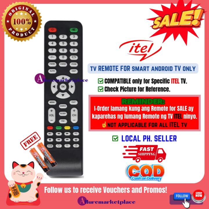 ITEL LED Smart TV Remote Control TV LED ITEL Remote. (Mag basa bago ma ...