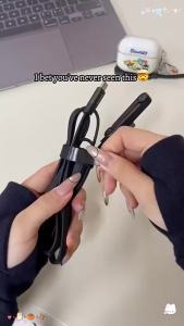 65W/240W PD Fast Charging Type C to Type C Cable USB-C To Type-C Cable With Foldable Stand Phone Holder For iPhone 17 Xiaomi