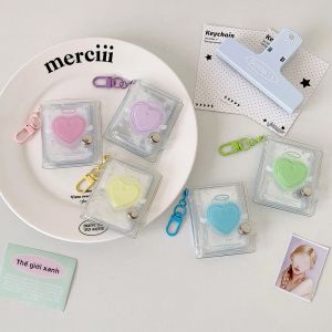 Album Ảnh Khăn Trùm Đầu 2 Inch Phong Cách Hàn Quốc Với Móc Khóa Trong Suốt Màu Hồng Lấp Lánh Hình Sao Sách Mini Sưu Tập