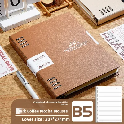 Thickened Simple Detachable Notebook High Aesthetic Detachable B5/A5 Ring Binder 8 Rings Horizontal Line Book Replaceable Core for High School Students And Postgraduate Exams