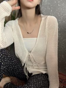 Summer Rayon Crop-Top Outerwear Sun Protection Cardigan