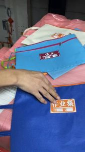 A4 File Folder Single Layer Waterproof Canvas Document Bag Portable Office School Storage Organizer Zipper Closure