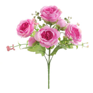 White Peony Artificial Flowers Fake Silk Bouquet For Wedding Decoration Table Home Room Decoration DIY Bridal Flower Arrangement