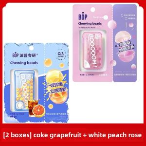 Bop Mouth Freshener Popcorn Candy Fresh Breath Cavity Sugar Mint Persistent Girl White Peach Pairs of Flavor Chopsticks Portable Kissing