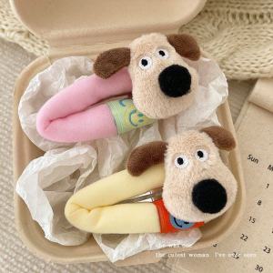 กิ๊บติดผมรูปหมาตุ๊กตาสุดน่ารัก กิ๊บตกแต่งผมสไตล์เกาหลีสำหรับผู้หญิง ทรงเรขาคณิต ขนาดเล็ก วัสดุ PU พร้อมส่งทันที