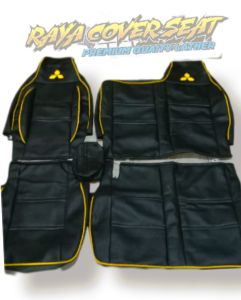 Lapis jok mobil dumtruk model simple dengan logo mitsubishi bestseller