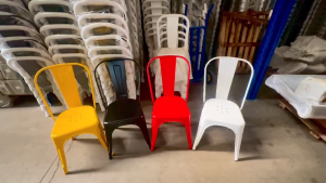 เก้าอี้เหล็ก T35 สีดำ เหล็กหนา แข็งแรง ทนทาน 4สีพร้อมส่ง