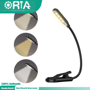 ORIA Mini Book Light boleh dicas semula 7 led Clip on Reading Light Reading Reading fleksibel dengan 3 warna cahaya profesional Eye-Care Light Table Light