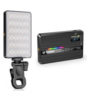 ST120 RGB Full Color Video Light 2500-9000K เติมแสงสําหรับกล้องสมาร์ทโฟนการถ่ายภาพวิดีโอสดสตรีมมิ่ง Tiktok YT