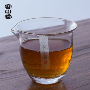 Rongshantang Water-Releasing Gold Ice Silk Glass Fair Cup Thick Heat-Resistant Hammer Patterned Large and Small Size Tea Pot