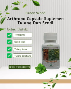 Green World Arthropo - Suplemen Tulang & Sendi | Obat Nyeri Lutut Pengapuran Radang Sendi Aman Herbal