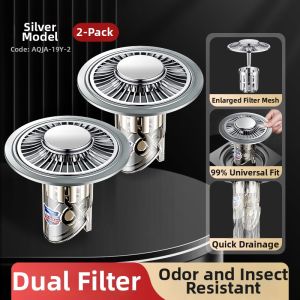 TAOSHI | Hair Stopping Deodorizing Bath Drain Filter