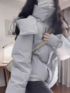 Womens Hooded down Cotton Jacket Short Loose Thick Warm Outerwear Bread Style Winter New Arrival Korean Version Coat
