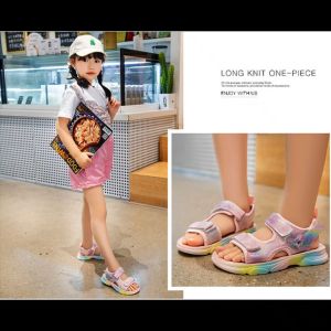 Sandal bé gái đính kim tuyến hình elsa dễ thương Dép Xăng đan đi học bé gái Dép quai hậu bé gái đế êm chống trơn trượt - Mẫu mới ON126