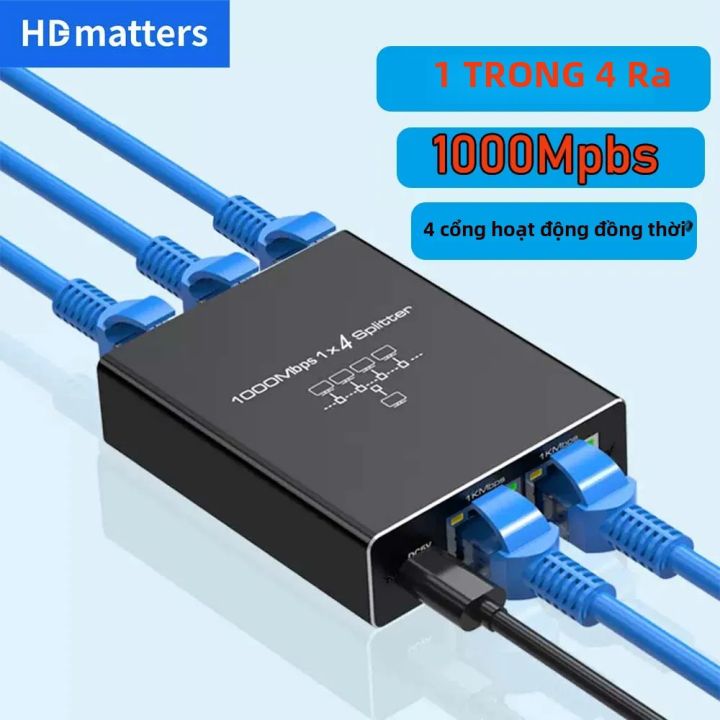 Bộ Chia Ethernet 1 Trong 4 Ra Bộ Chia Mạng RJ45 Cho PC Laptop 100M 1000M Gigabit Khả Năng Tương Thích Với 1X3 1X2 Tùy Chọn