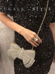 UGALS | Stereoscopic Bow Heavy Duty Rhinestone Evening Clutch
