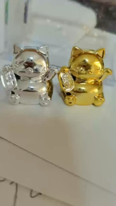 Rich Cat Golden Fortune Cat  Desktop Ornament Electroplating Creative Lucky Cat Decorative Ornament