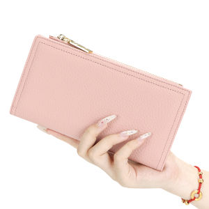 Royal Bagger กระเป๋าสตางค์หนังแท้บางยาวที่ใส่เครื่องใส่การ์ดบัตร RFID บล็อค Dompet Koin มีซิปสำหรับใช้ในชีวิตประจำวัน1909