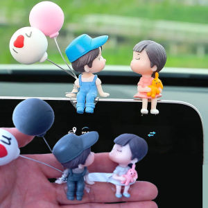 Cute Cartoon Couples Car Decoration Accessories Romantic Figurines Balloon Ornament Auto Interior Dashboard Accessories Gifts