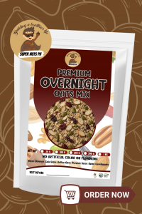 SuperNuts PH Premium Overnight Oats Mix | Rolled Oats Chia Seeds Almonds Pumpkin Seeds & Cranberries | Healthy Breakfast | 100g 250g 500g 1kg