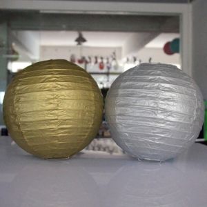 10cm-40cm Gold Silver Round Paper Lanterns for Festive Family Party Decoration Wedding Scene Layout Supplies Photo Props