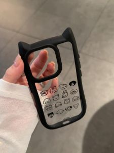 Acrylic Cat Ears Phone Case for Apple 16Promax iPhone 15 14 13 Transparent Female Style Protective Cover Anti-Fall Cute XR