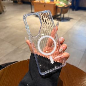 Transparent Orange Water Ripple Wave Magnetic Charging Shockproof Samsung Galaxy Case