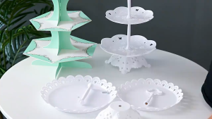 okek 2/3 Layer Cake Dessert Stand Cupcake Cookies Candy Tray Wedding Birthday Party Fruit Tray