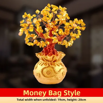LINGFEI | Yellow Crystal Money Tree Decoration