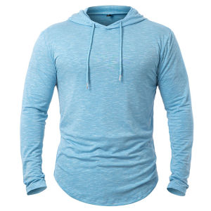 Mens Lightweight Athletic Hoodies Long Sleeve Workout Sport Hooded Shirt Casual Gym Running Jogger Shirt Pullover Sweatshirt