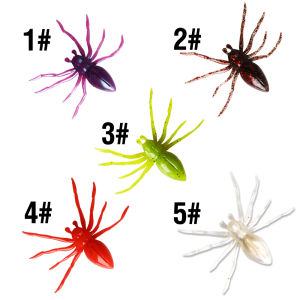 Soft Spider Bait Insect Fishing Lure 5 Colors Casting Lure Artificial Worm Bait Floating for Freshwater Saltwater