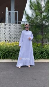 Nounes Shakilla Abaya dress Gamis Polos Simple Elegan bahan Shakilla Twill Premium