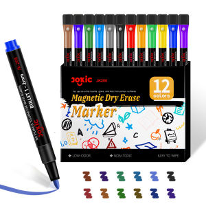 Color Whiteboard Marker SetErasable Water-BasedWith Bristle BrushMagnetic Childrens Graffiti12 Color Drawing PenMarker