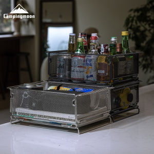 CAMPINGMOON CK-24 Outdoor IGT Table Unit Combination Multifunctional Water Filter Basket 304 Stainless Steel Storage Net Cage