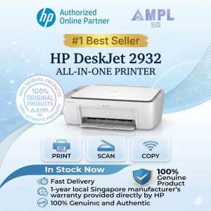 HP DeskJet 2932 All-in-One Printer | Print copy scan | Print speed black 7.5 ppm & Print Speed Color 5.5 ppm | Model A24JJC | Replacement cartridges HP 68 Black 7FP21TA HP 68 Tri-Color 7FP20TA HP 68e EvoMore Black 7FP22TA Original Ink Cartridge