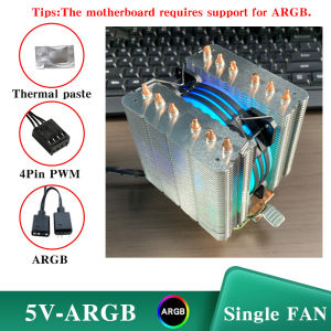 X99 ARGB CPU Air Cooler 6 Heatpipes PC Processor Quiet Radiator For Intel LGA 1150 1151 1156 1366 1200 1700 2011 AM3 AM4 AM5