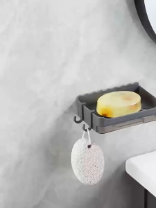 Bathroom Soap Holder Free-Punching Wall Mounted Soap Sponge Holder Organizer Double drainage Soap Dish Bathroom accessories